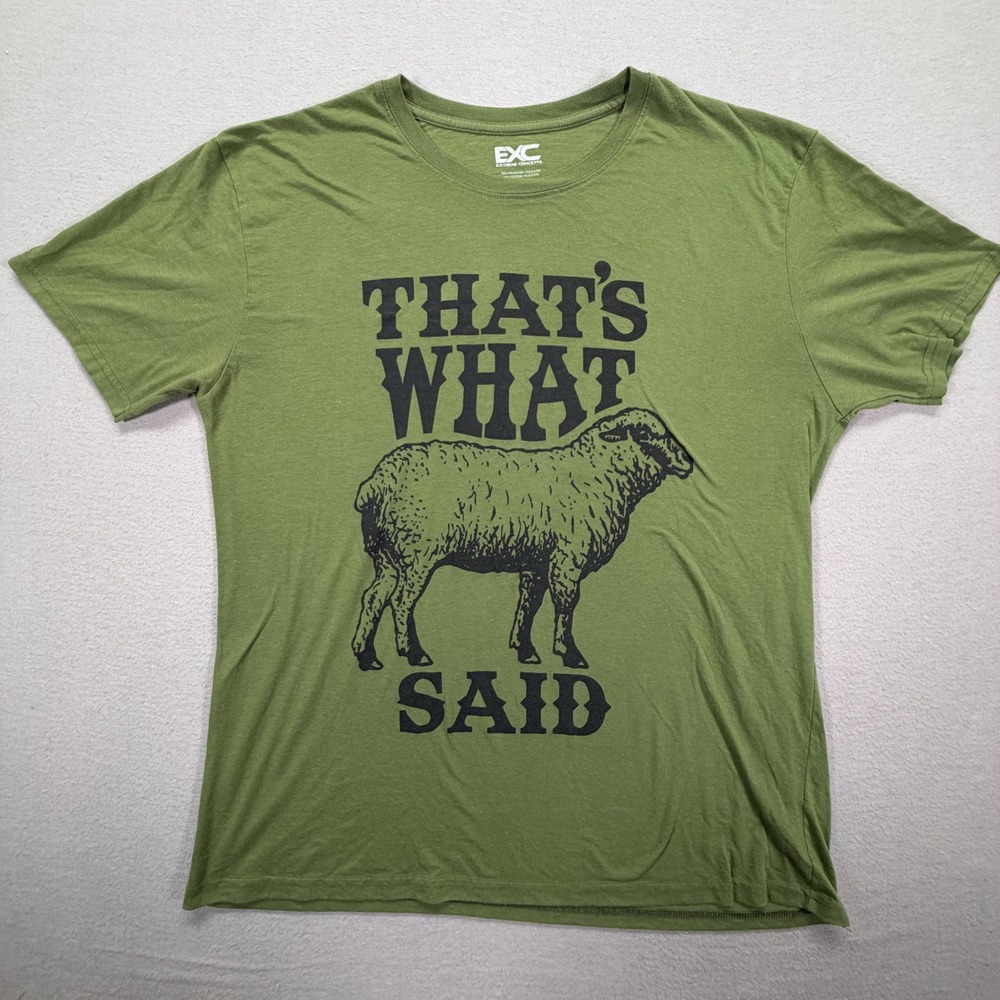 Extreme Concepts Mens T-Shirt Regular Olive Green That's What Sheep Said XL